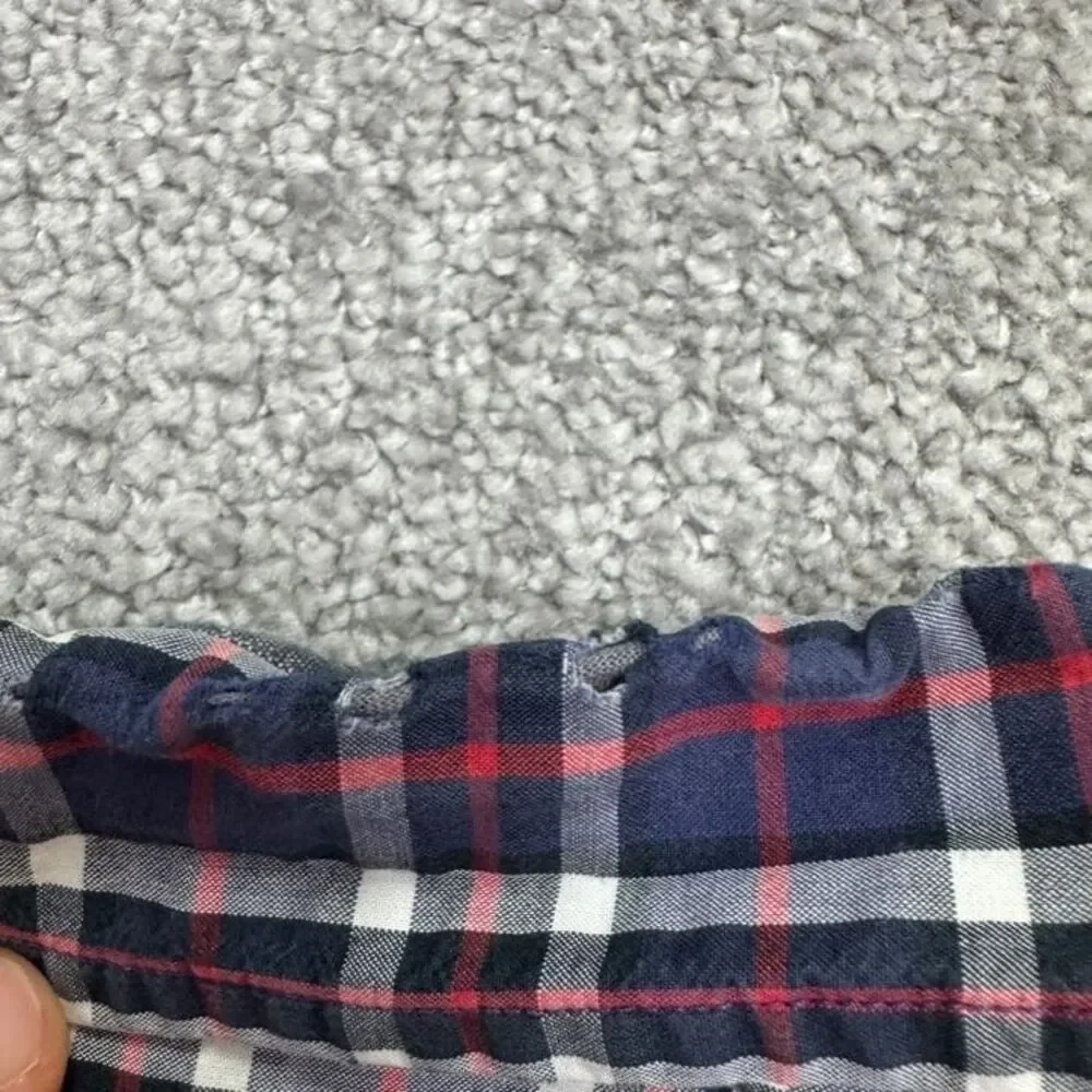 J.Crew Slim Fit Button Down Shirt Mens XL Blue Red Gray Plaid Cotton Casual Top